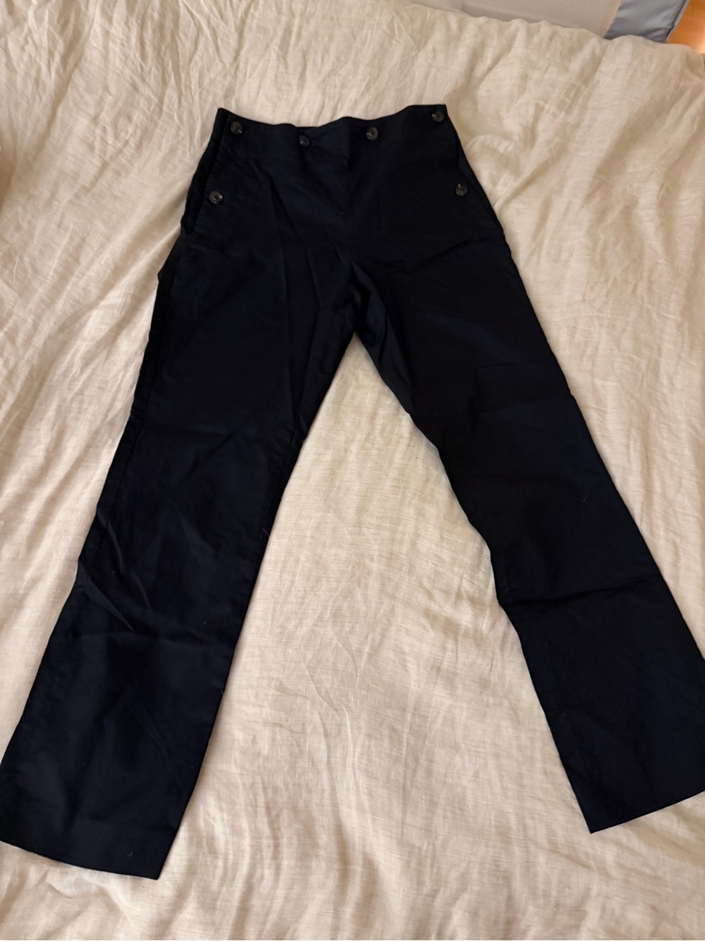 soeur “Dude” Black High-Waist Sailor Button Trousers